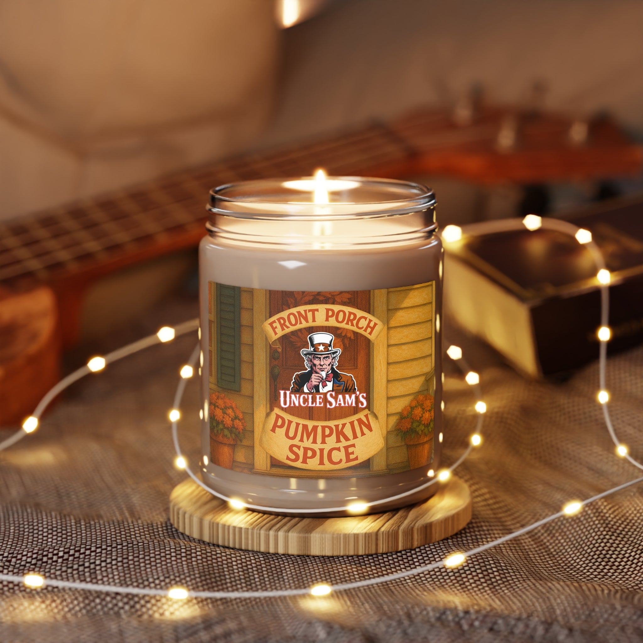 Uncle Sam's Front Porch Pumpkin Spice Candle - 9 oz Pumpkin Spice Scented Wax Candle with Cotton Wick
